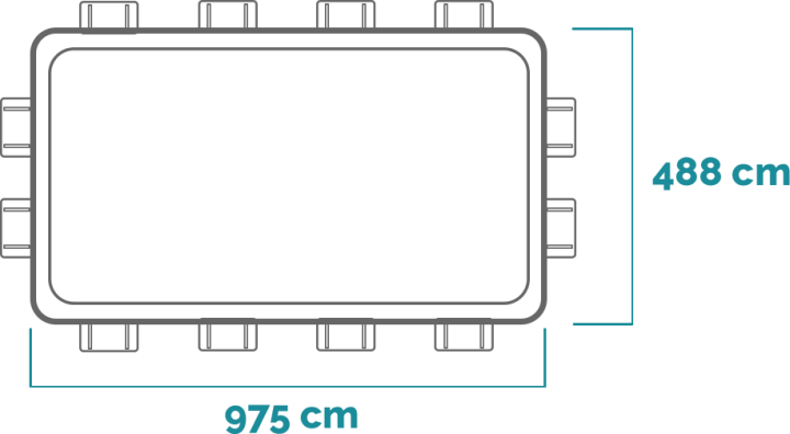 Dimensions and shape Ultra XTR Rectangular Pool Set 975x488x132 cm