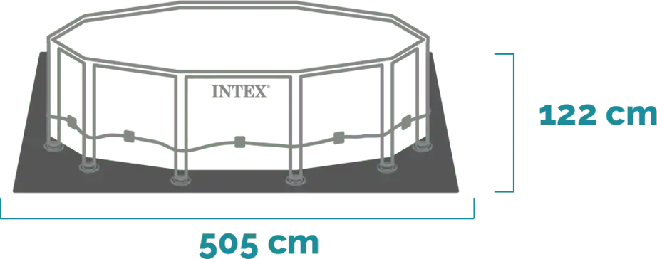 Dimensions and shape Prism Frame Clearview Premium Pool Set 488x122 cm