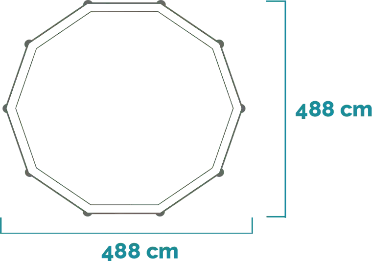 Dimensions and shape Prism Frame Clearview Premium Pool Set 488x122 cm