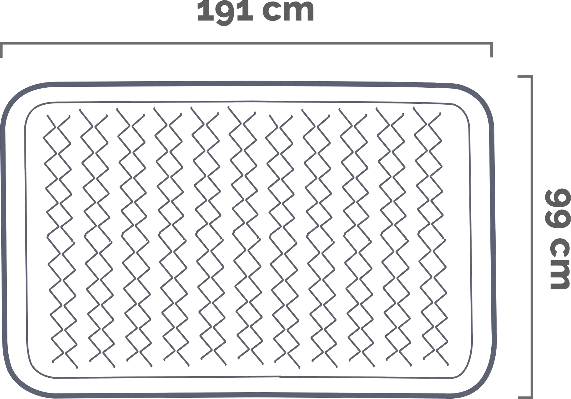 Dimensions and shape Twin Supreme Air-flow Airbed