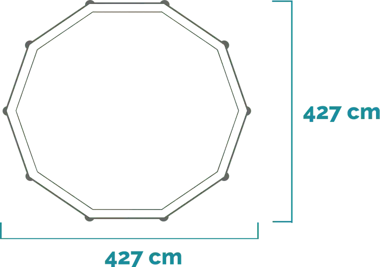 Dimensions and shape Prism Frame Clearview Premium Pool Set 427x107 cm