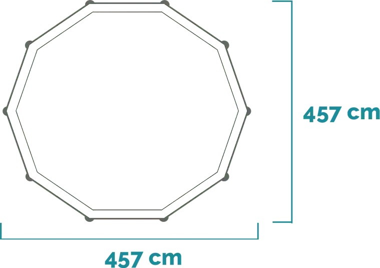 Dimensions and shape Greywood Prism Frame Premium Pool Set 457x122cm