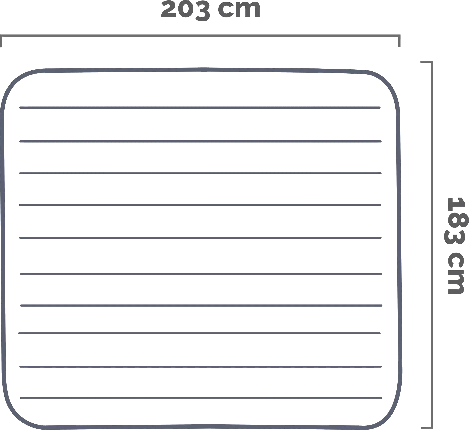 Dimensions and shape King Dura-Beam Series Classic Downy Airbed