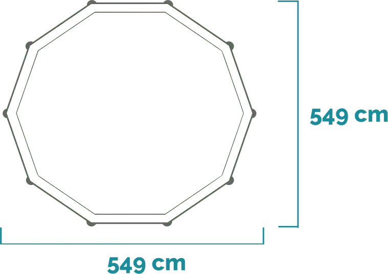 Dimensions and shape Greywood Prism Frame Premium Pool Set 549x122 cm