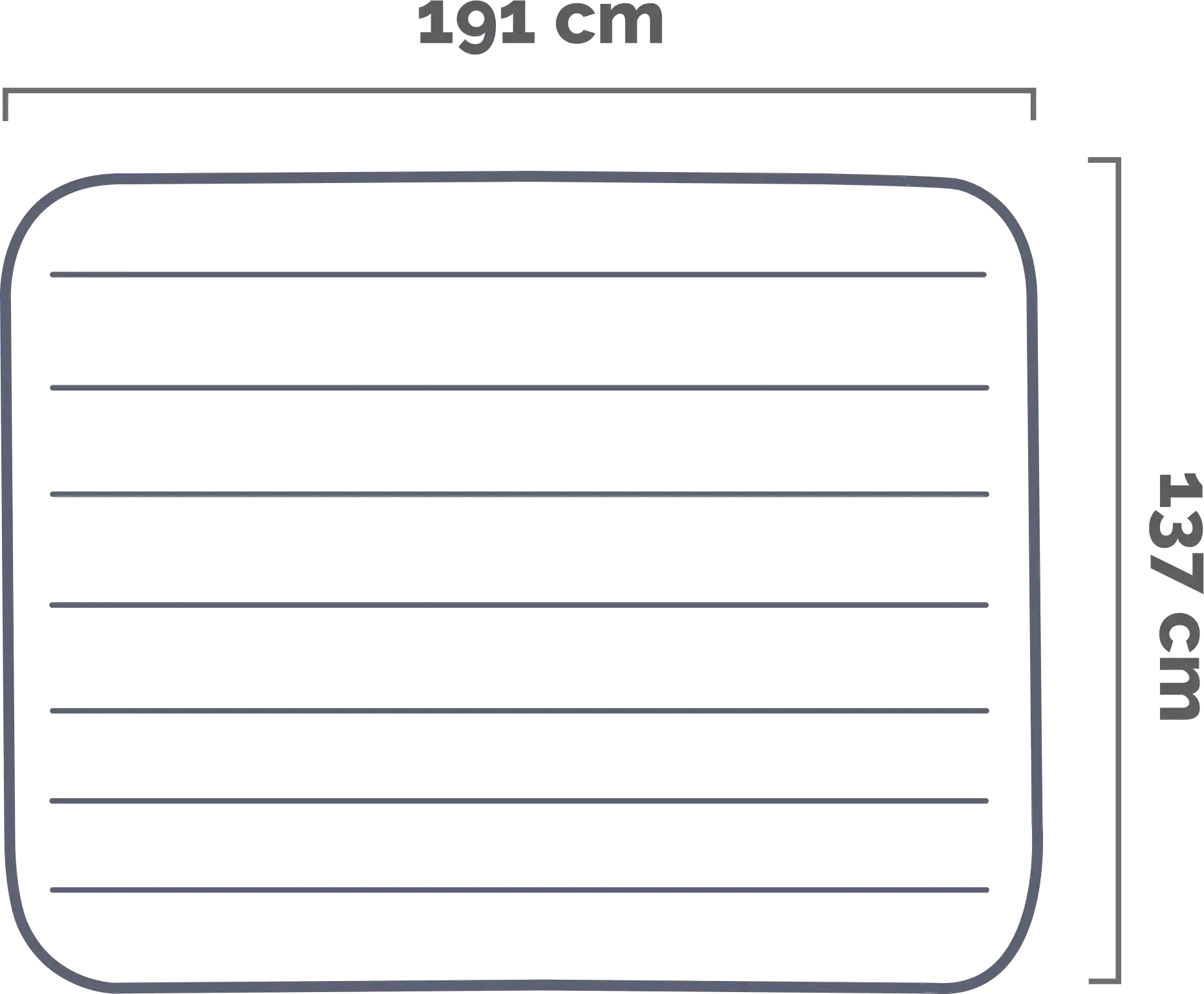 Dimensions and shape Full Dura-Beam Series Single-high Airbed