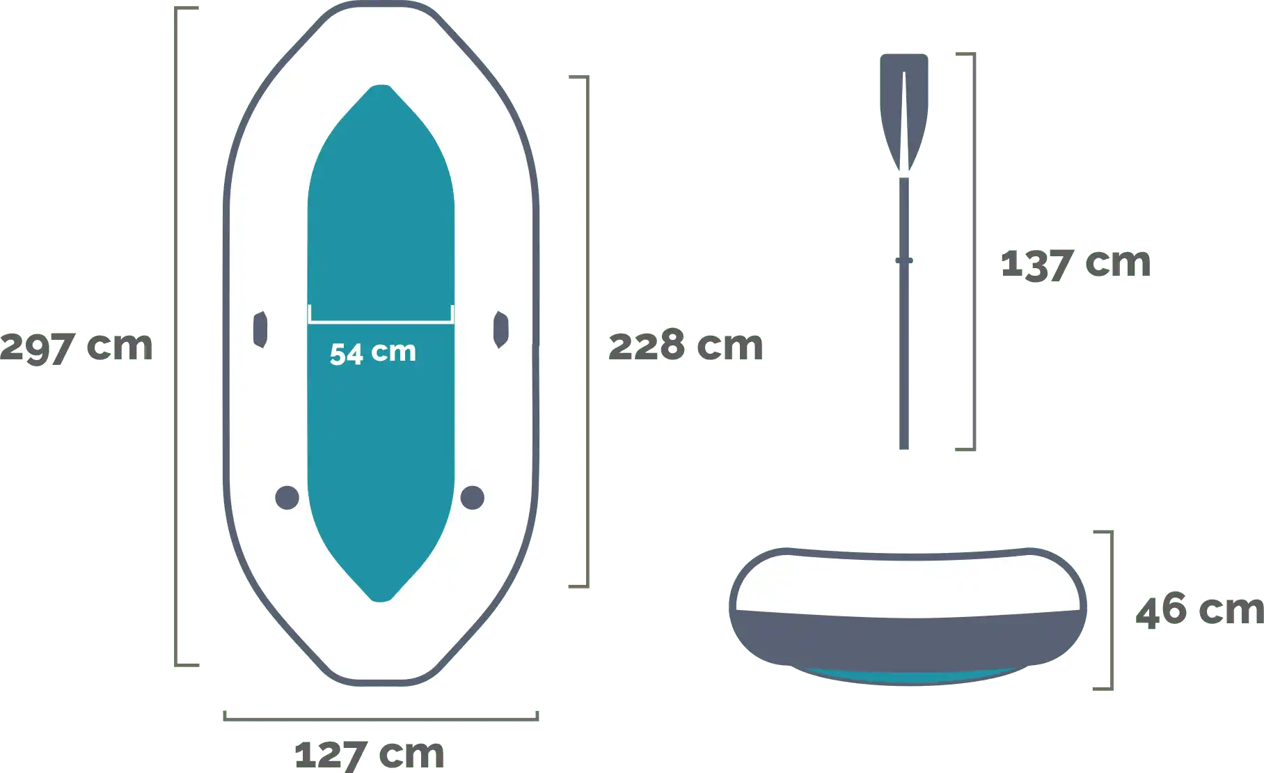 Rozměry Mariner 3 Boat Nafukovací člun