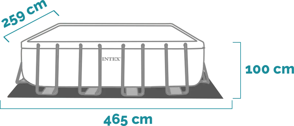 Διαστάσεις και σχήμα Σετ πισίνας Prism Frame Rectangular 400x200x100 cm