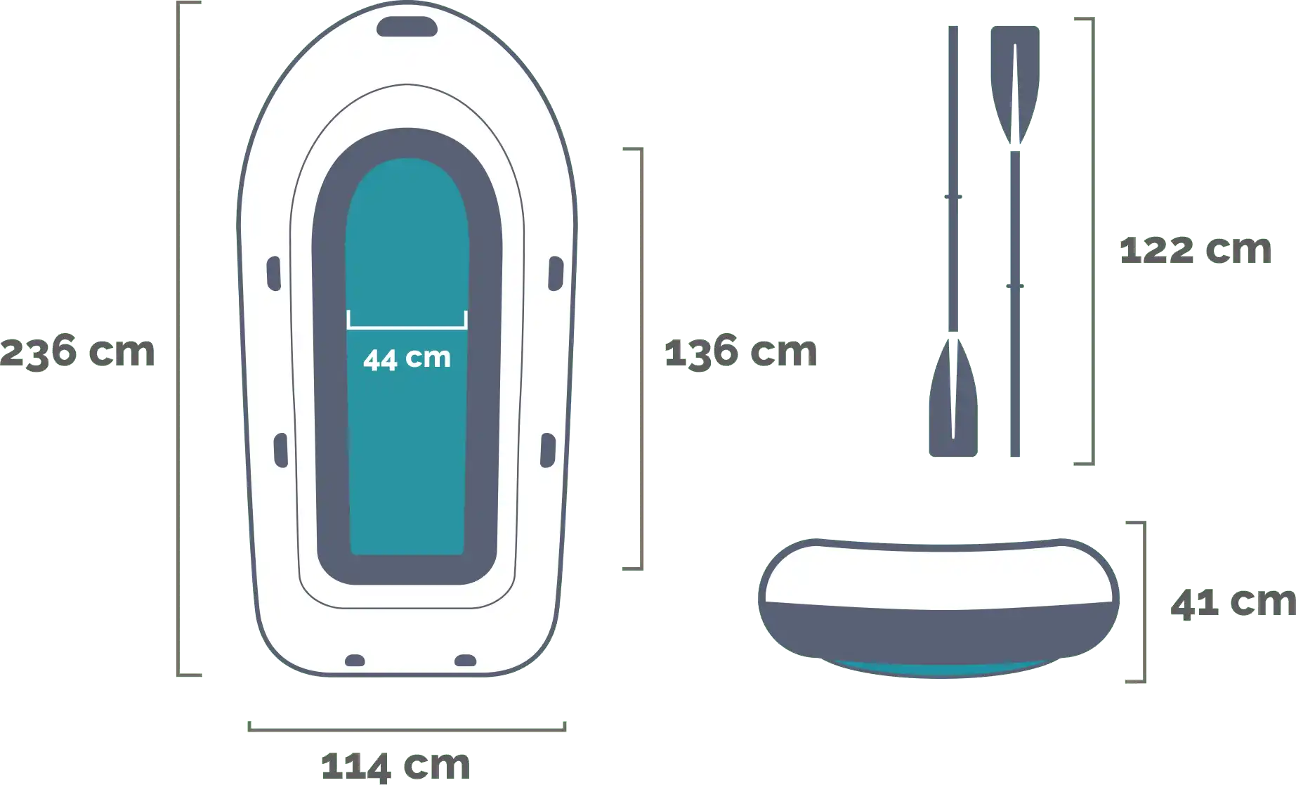 Rozměry Challenger 2 Boat Nafukovací člun