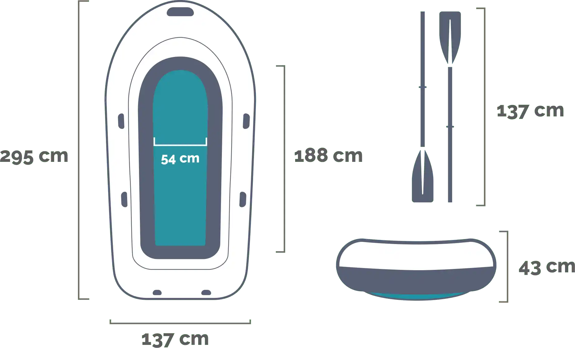 Dimensions and shape Seahawk 3 Boat Set