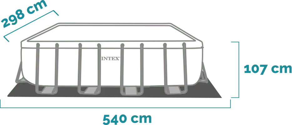 Dimensions and shape Prism Frame Rectangular Pool Set 488x244x107 cm