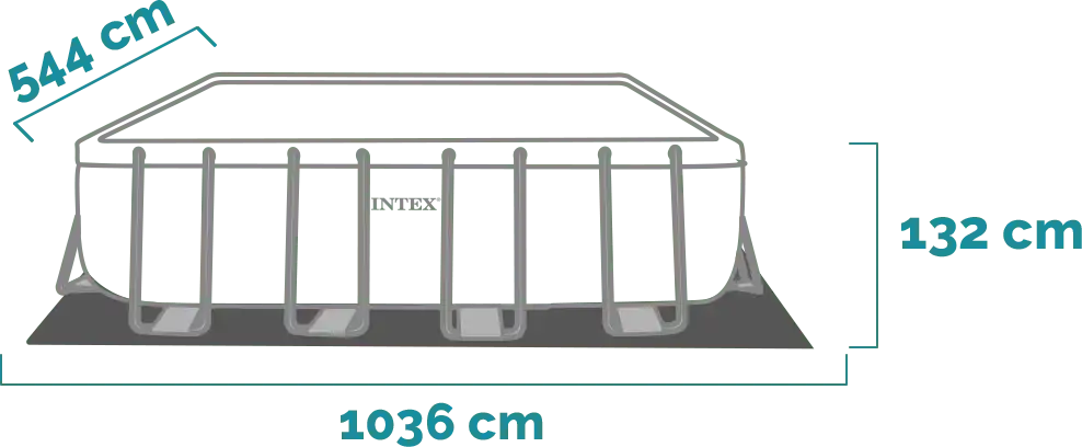 Διαστάσεις και σχήμα Ορθογώνιο σετ πισίνας Ultra XTR 975x488x132 cm