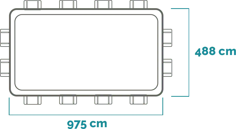 Rozměry Bazénový Set Ultra XTR Obdélníkový 975x488x132 cm