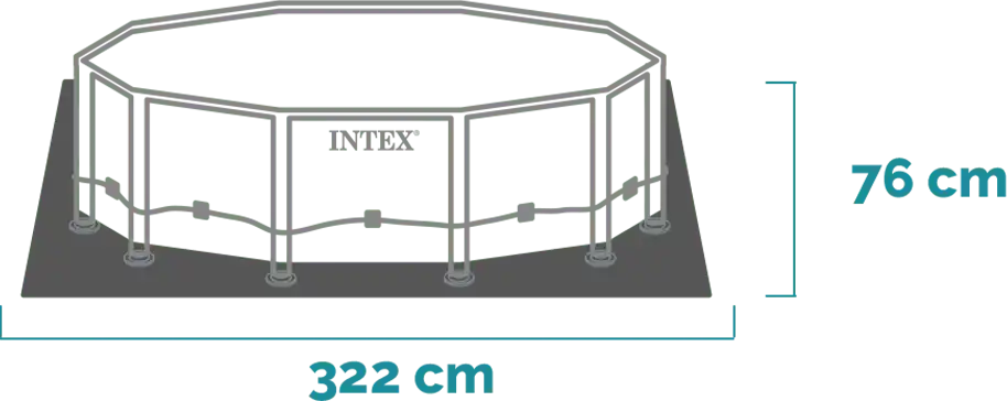 Διαστάσεις και σχήμα Πισίνα Prism Frame Premium 305x76 cm