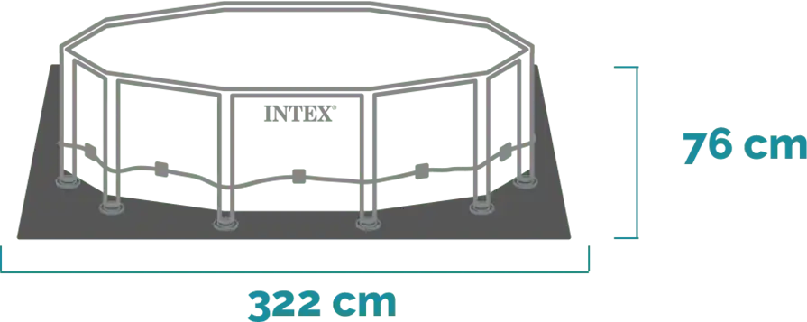 Διαστάσεις και σχήμα Πισίνα Prism Frame Premium 305x76 cm