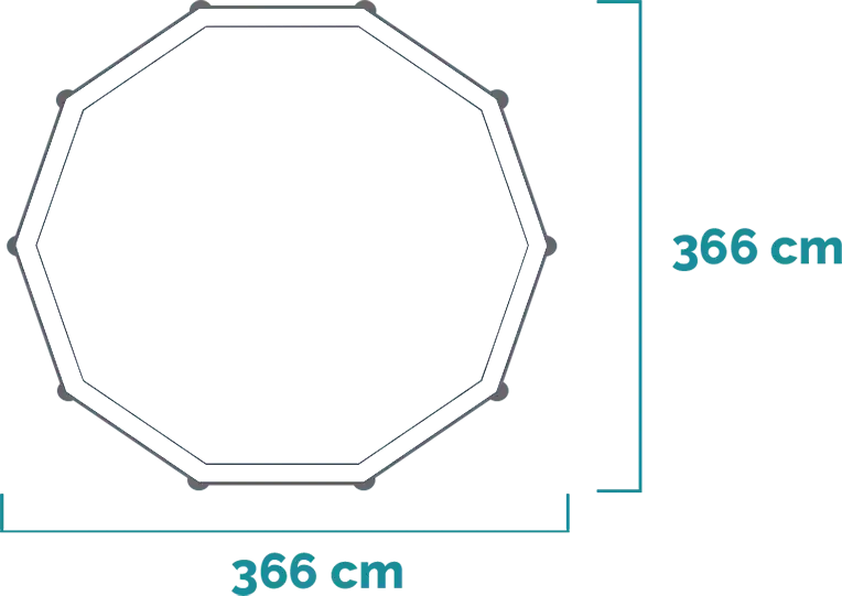 Dimensions and shape Prism Frame Premium Pool 366x76 cm