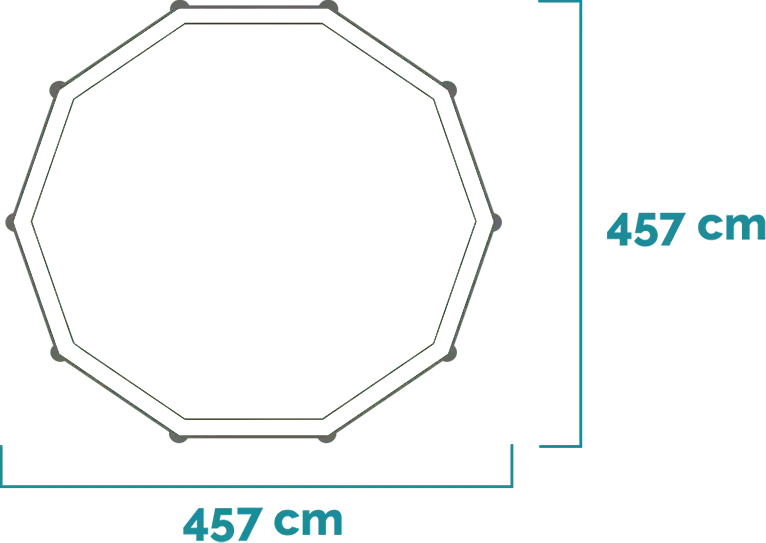 Διαστάσεις και σχήμα Σετ πισίνας Prism Frame Premium 457x122 cm