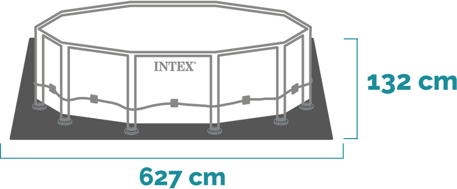 Dimensions and shape Prism Frame Premium Pool Set 610x132 cm