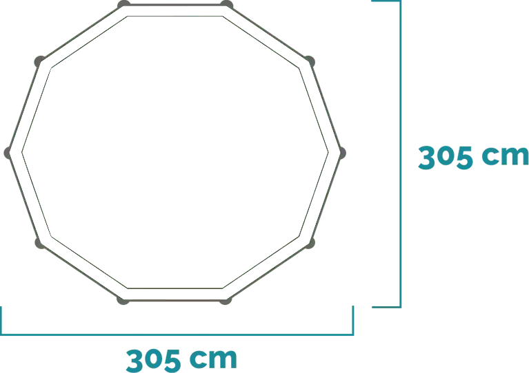 Dimensions and shape Metal Frame Pool 305x76 cm