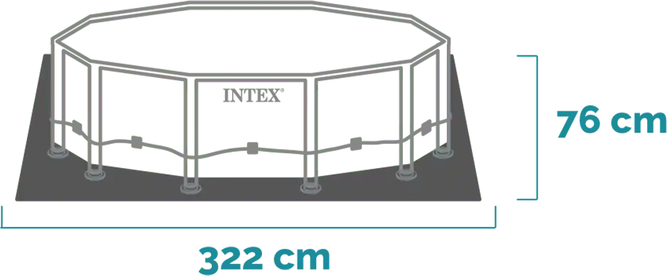 Διαστάσεις και σχήμα Σετ πισίνας Metal Frame 305x76 cm