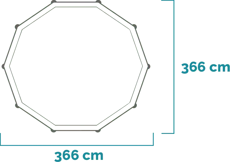 Dimensions and shape Metal Frame Pool 366x76 cm