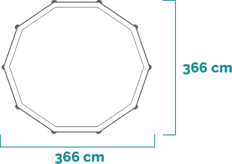 Διαστάσεις και σχήμα Σετ πισίνας Metal Frame 366x76 cm