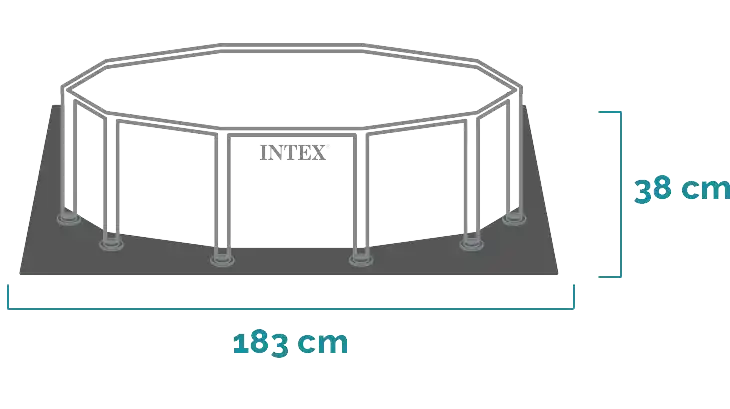 Διαστάσεις και σχήμα Πισίνα Canopy Metal Frame με κουβούκλιο 183x38 cm