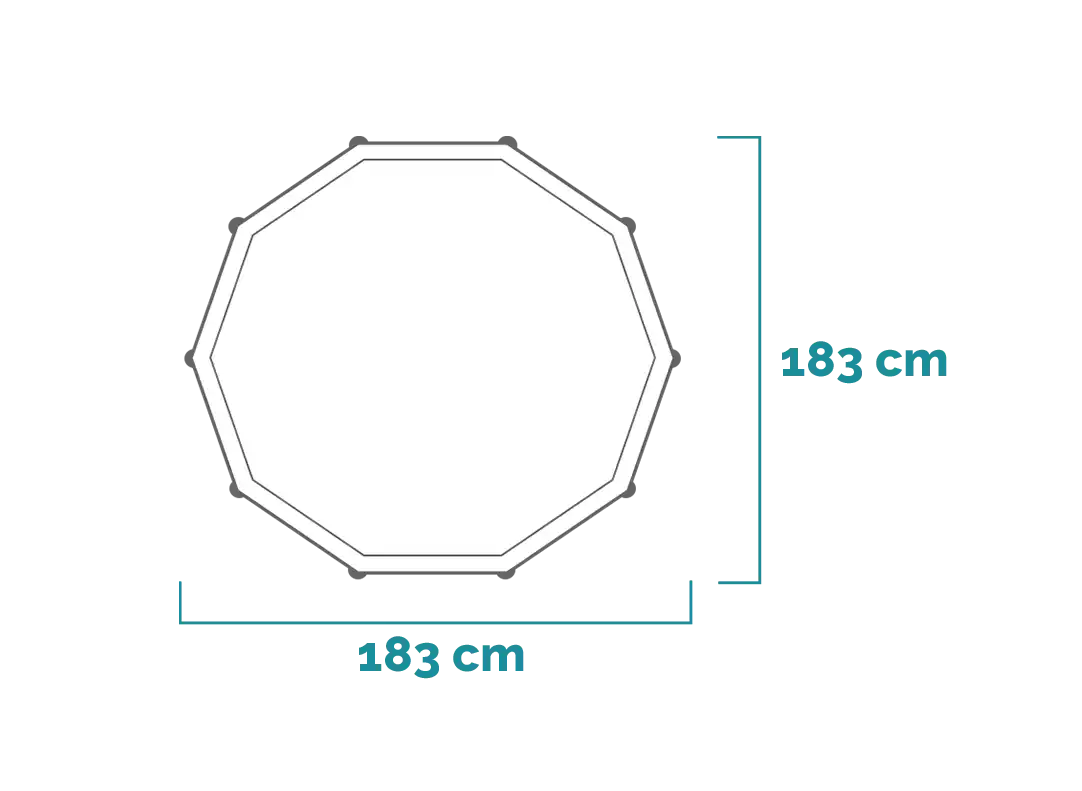 Διαστάσεις και σχήμα Πισίνα Canopy Metal Frame με κουβούκλιο 183x38 cm