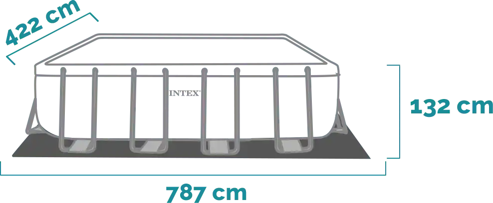 Rozměry Bazénový Set Ultra XTR Obdélníkový 732x366x132 cm