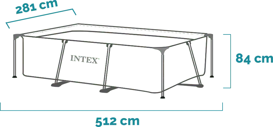 Dimensions and shape Rectangular Frame Pool 450x220x84 cm