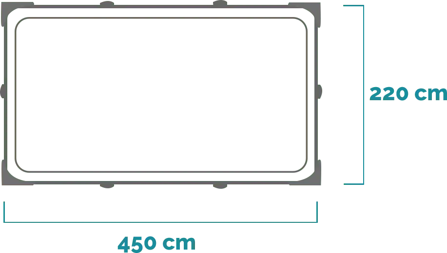 Rozměry Bazén Rectangular Frame 450x220x84 cm