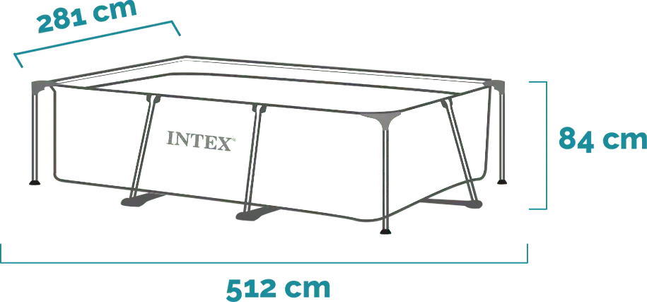 Διαστάσεις και σχήμα Σετ πισίνας με ορθογώνιο πλαίσιο 450x220x84 cm