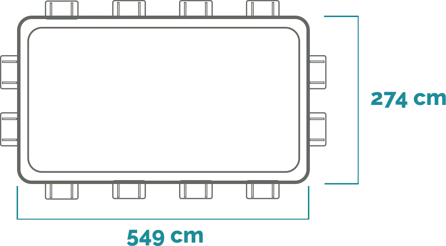 Dimensions and shape Ultra XTR Rectangular Pool Set 549x274x132 cm