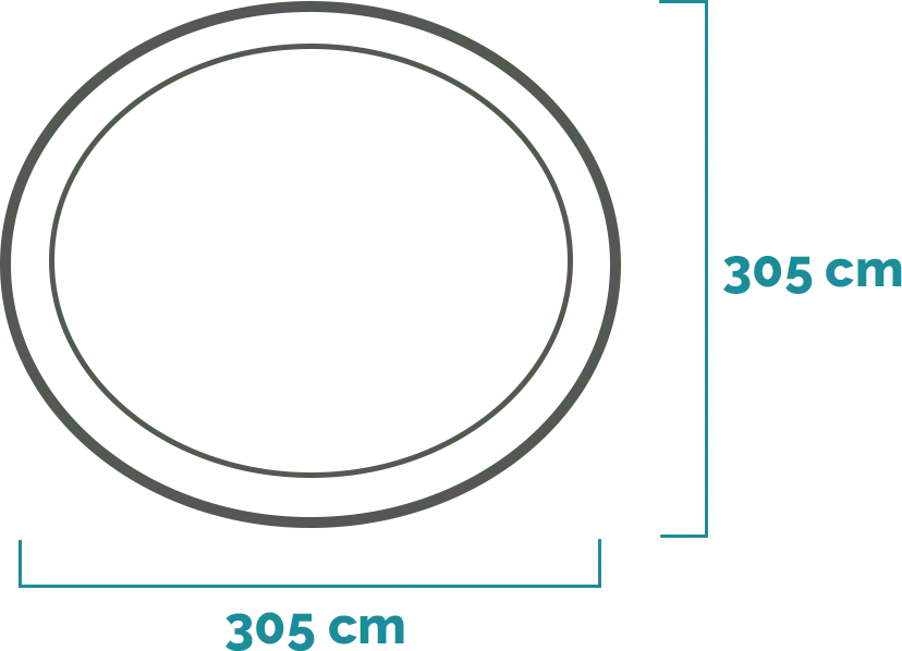 Διαστάσεις και σχήμα Σετ πισίνας Easy Set 305x76 cm