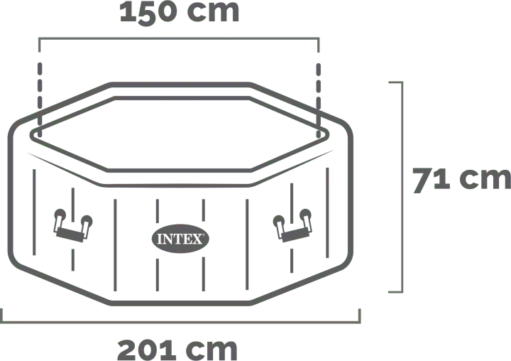 Rozměry Vířivka PureSpa™ Jet and Bubble Deluxe Octagon pro 4 osoby