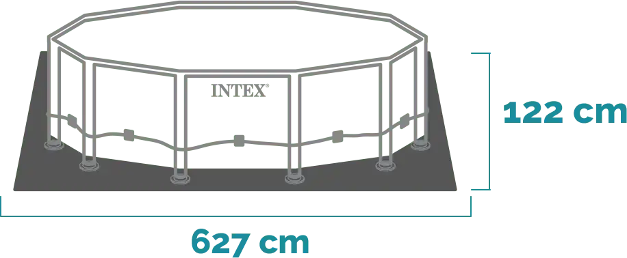 Διαστάσεις και σχήμα Σετ πισίνας Ultra XTR Frame 610x122 cm