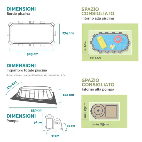 Σετ πισίνας Prism Frame Oval 503x274x122 cm