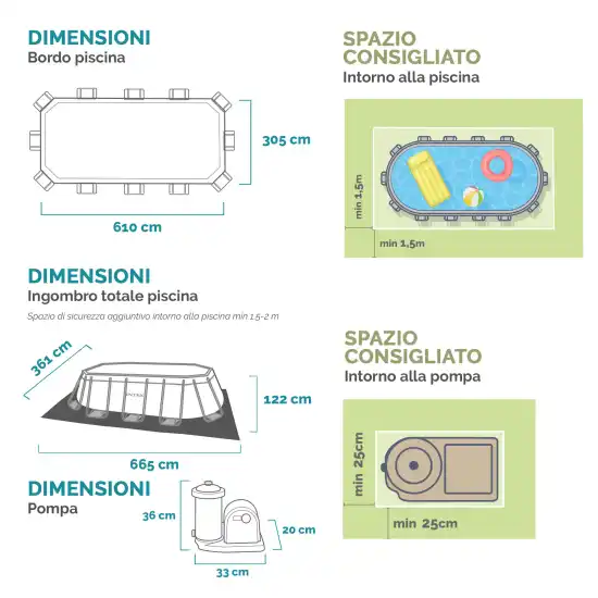 Σετ πισίνας Prism Frame Oval 610x305x122 cm