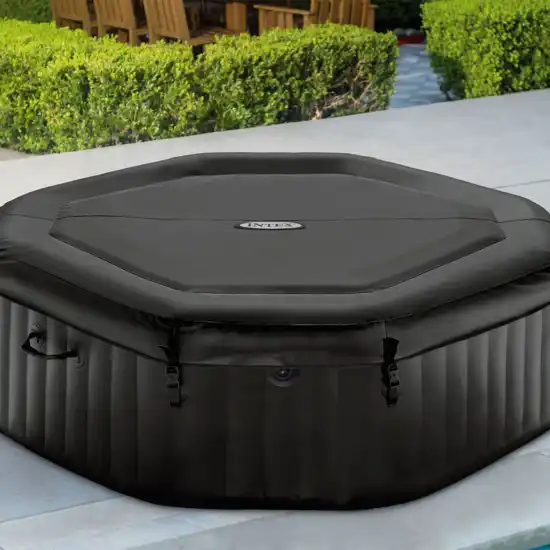 4-person Onyx Black Octagon Combo Spa