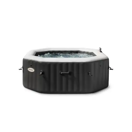 Onyx Black Octagon Combo PureSpa™ Jet and Bubble Deluxe 4 ατόμων