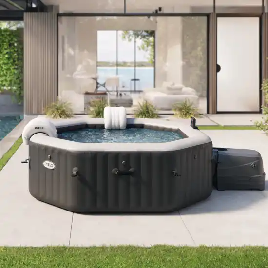 6-person Onyx Black Octagon Combo Spa