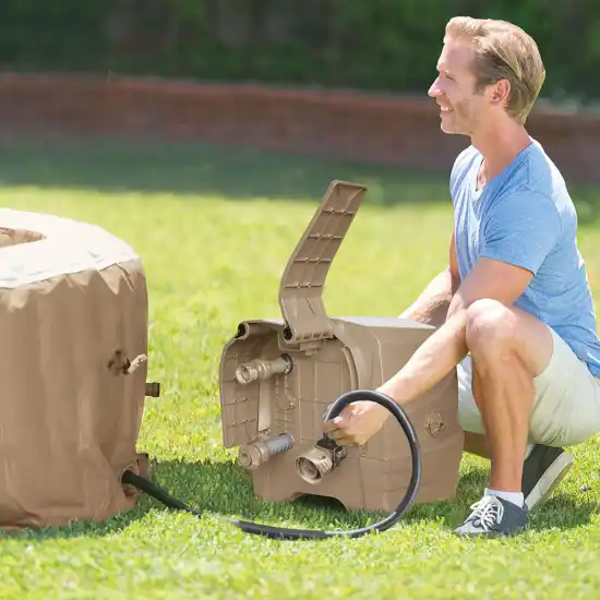 6-person Sahara Tan Round Bubble Spa