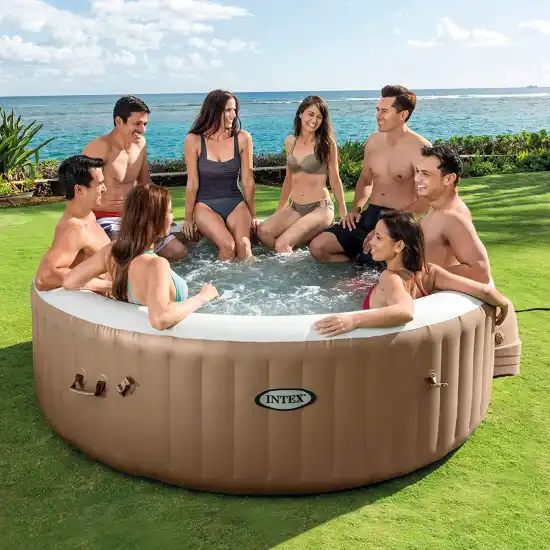 8-person Sahara Tan Round Bubble Spa