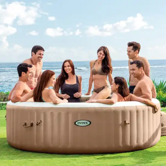 8-person Sahara Tan Round Bubble Spa