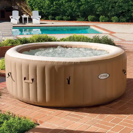 Sahara Tan Round Bubble PureSpa™ 4 ατόμων με Θερμικό κάλυμμα