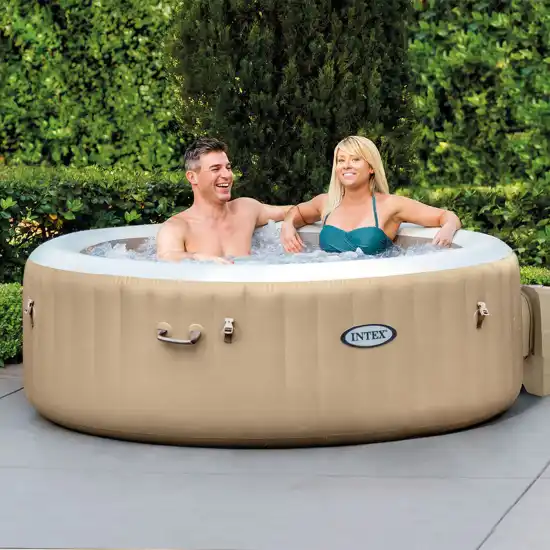 Sahara Tan Round Bubble PureSpa™ 4 ατόμων με Θερμικό κάλυμμα