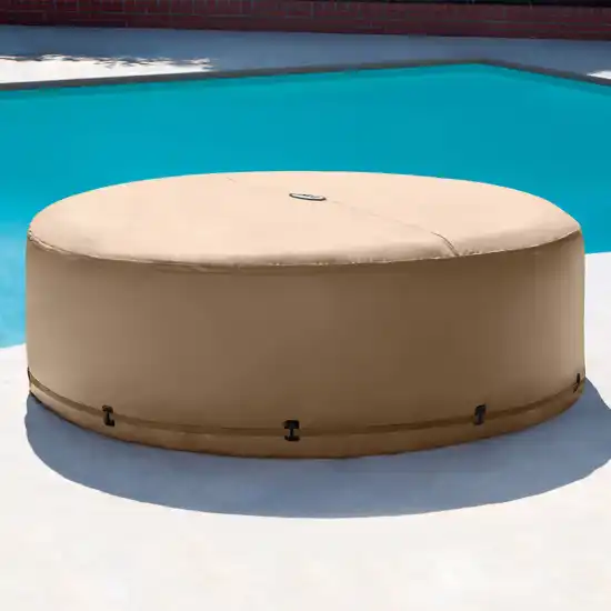 Sahara Tan Round Bubble PureSpa™ 4 ατόμων με Θερμικό κάλυμμα