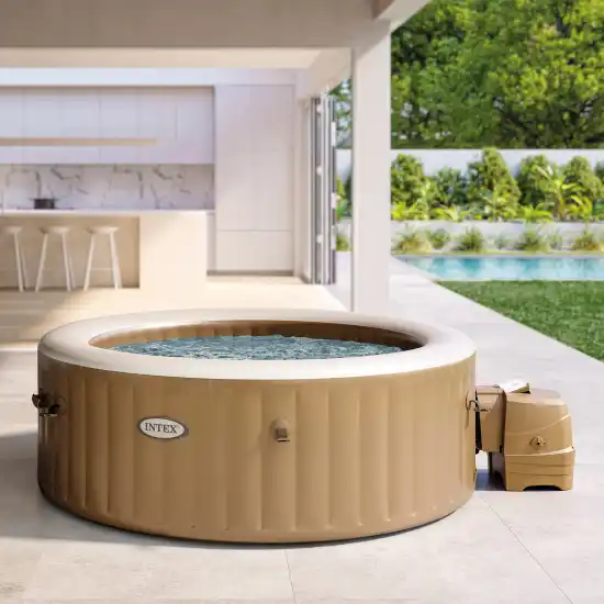 Sahara Tan Round Bubble PureSpa™ 4 ατόμων με Θερμικό κάλυμμα