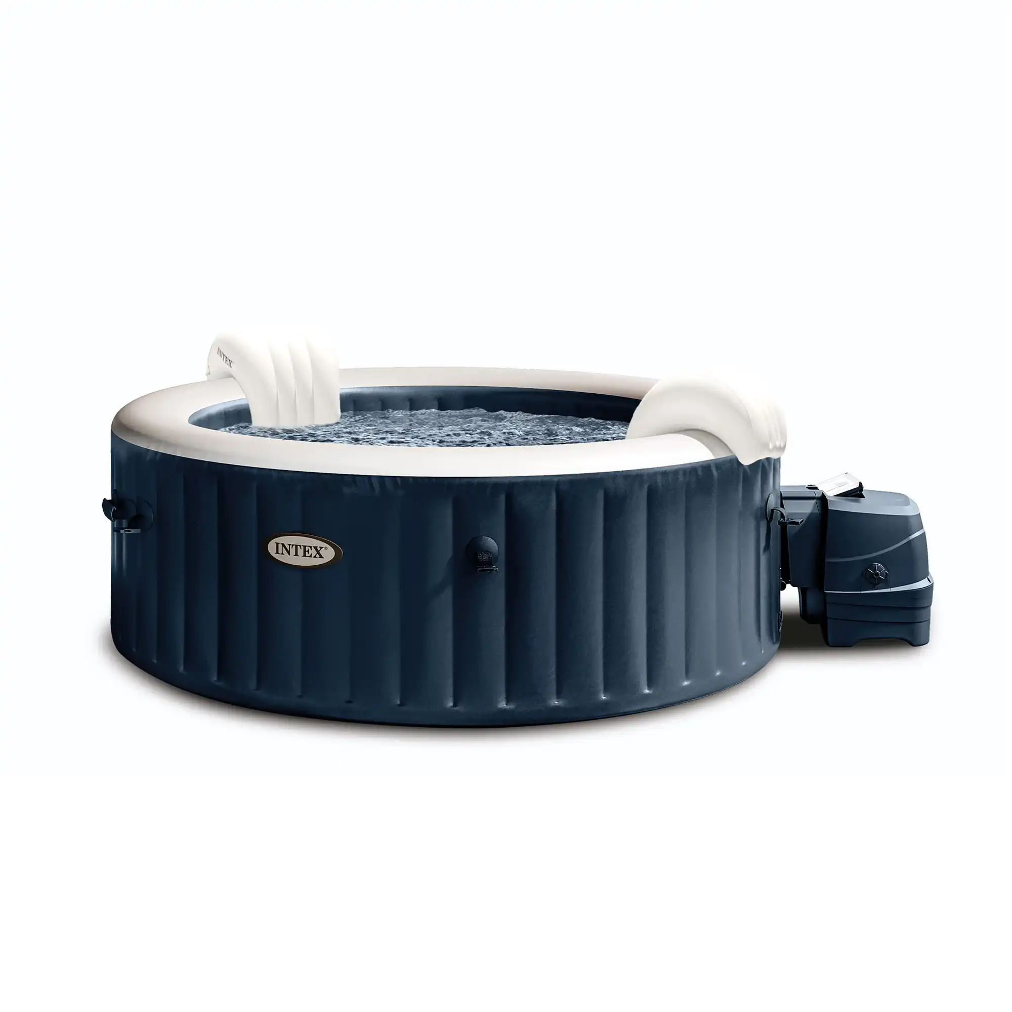 4-person Navy Blue Round Bubble Spa