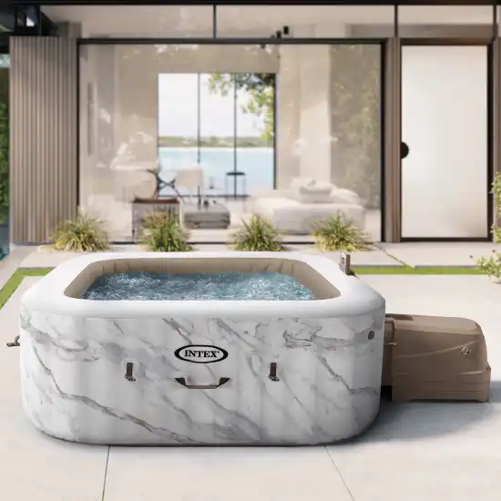 4-person Calacatta Dual Zone Square Combo Spa