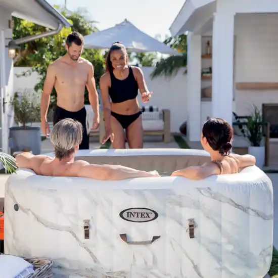 4-person Calacatta Dual Zone Square Combo Spa